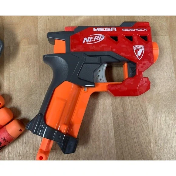 Nerf N-Strike Mega Magnus Bigshock Dart Red Gun Toy X2 Lot 4 Dart - Picture 3 of 6